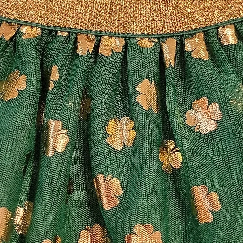 NWT Girls Way to Celebrate St. Patrick day skirt. This is green and gold. - Picture 6 of 7